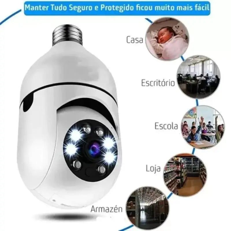 Câmera de segurança sem fio IP WiFi 360 com bico de plugue Yoosee Ptz Full HD Visão noturna-bivolt