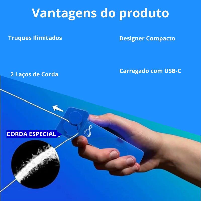 Lasso Loop Lançador de Corda Brilhante Brinquedo Inovador que Une Física e Diversão com Luzes Todas as idades