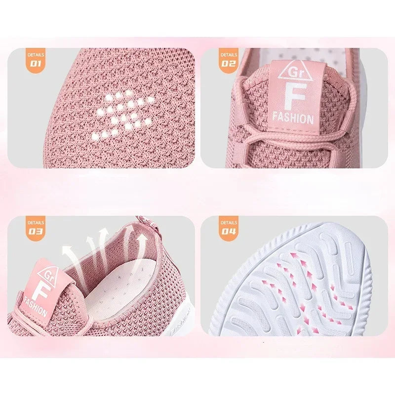 Tênis casuais femininos para o verão confortável respirável plataforma sapatos moda feminina versátil cadarço leves e compactos para caminhadas e exercícios