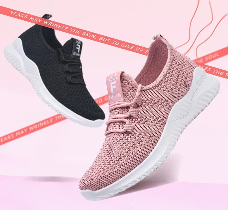 Tênis casuais femininos para o verão confortável respirável plataforma sapatos moda feminina versátil cadarço leves e compactos para caminhadas e exercícios