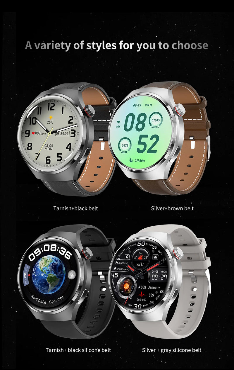 Novo gps relógio inteligente masculino para huawei relógio 4 pro 360*360 tela hd freqüência cardíaca bluetooth chamada ip68 à prova dip68 água açúcar no sangue smartwatch