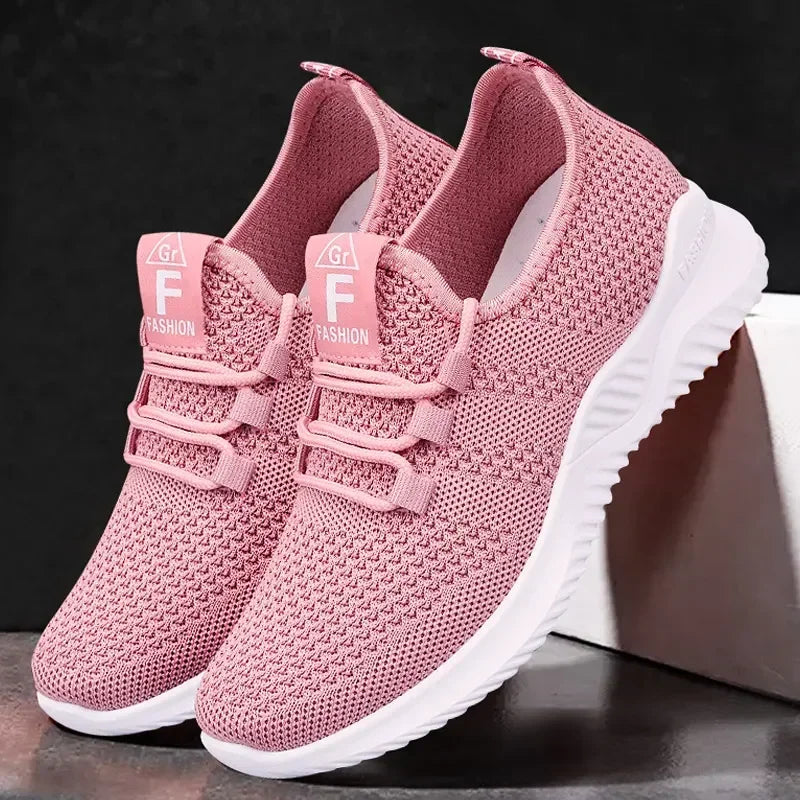 Tênis casuais femininos para o verão confortável respirável plataforma sapatos moda feminina versátil cadarço leves e compactos para caminhadas e exercícios