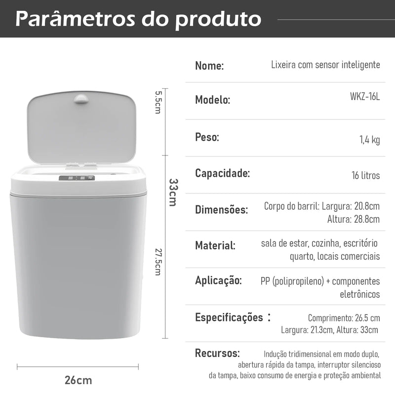 Lixeira inteligente, lixeira com sensor automático, lixeira de banheiro, vaso sanitário, à prova d'água, vaso sanitário automático, Brasil